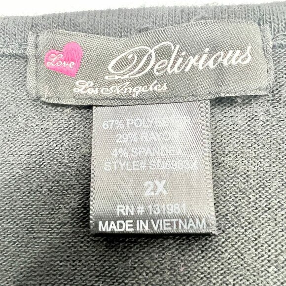 Delirious Womens 2X Black Gray Colorblock Dress Drawstring Waist and Pockets - Picture 7 of 8